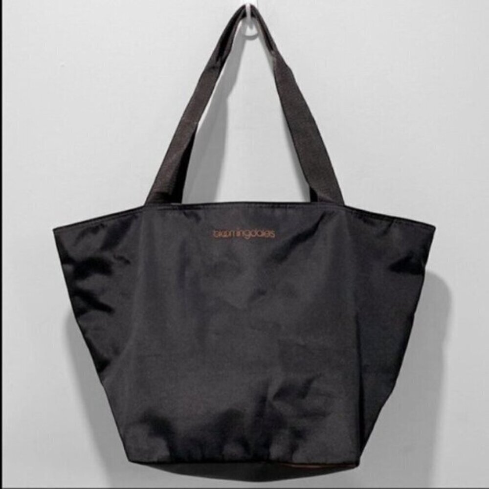 BLOOMINGDALE'S BLACK Shopping Nylon Zipper Tote